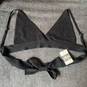 Black knit going out top